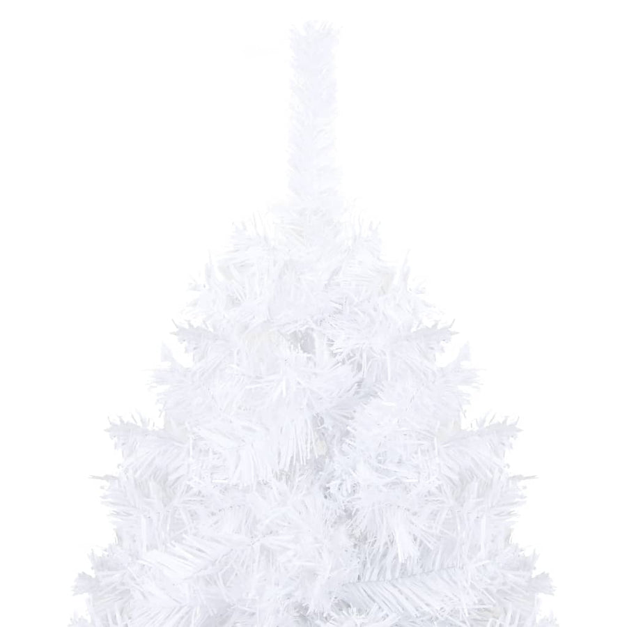 Artificial Pre-lit Christmas Tree Thick Branches White 240 cm