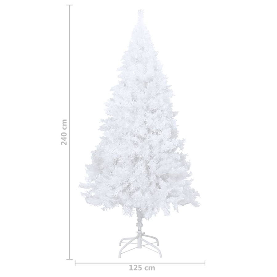 Artificial Pre-lit Christmas Tree Thick Branches White 240 cm