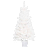 Artificial Pre-lit Christmas Tree White 90 cm - Side View