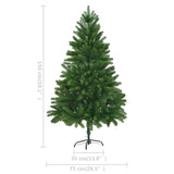 Artificial Pre-lit Christmas Tree 150 cm Green - Close-Up Angle