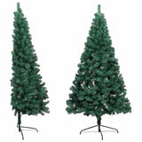 Artificial Half Pre-lit Christmas Tree with Ball Set Green 180 cm - Side View