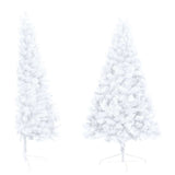 Artificial Half Pre-lit Christmas Tree with Ball Set White 120 cm - Side View
