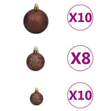 Artificial Pre-lit Christmas Tree with Ball Set 180 cm 620 Branches - 45-Degree Angle