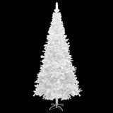 Artificial Pre-lit Christmas Tree with Ball Set L 240 cm White - Front View