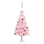 Artificial Pre-lit Christmas Tree with Ball Set Pink 120 cm PVC