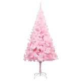 Artificial Pre-lit Christmas Tree with Ball Set Pink 210 cm PVC - Front View