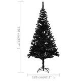 Artificial Pre-lit Christmas Tree with Ball Set Black 210 cm PVC - Extra Image