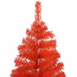 Artificial Pre-lit Christmas Tree with Ball Set Red 150 cm PVC - Front View