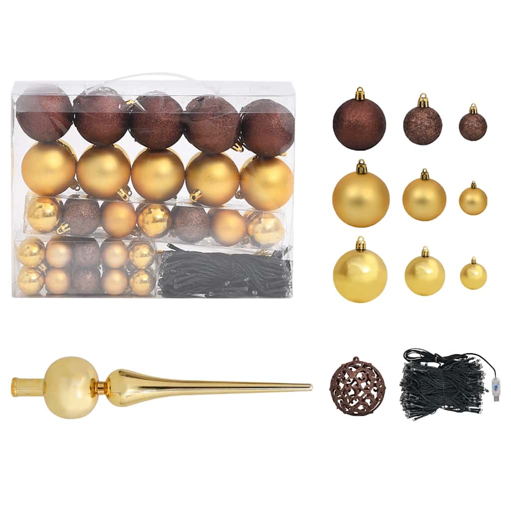 Artificial Pre-lit Christmas Tree with Ball Set Red 150 cm PVC