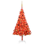 Artificial Pre-lit Christmas Tree with Ball Set Red 150 cm PVC