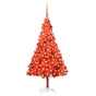 Artificial Pre-lit Christmas Tree with Ball Set Red 240 cm PVC