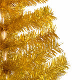 Artificial Pre-lit Christmas Tree with Ball Set Gold 180 cm PET - Front View
