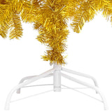 Artificial Pre-lit Christmas Tree with Ball Set Gold 180 cm PET - Top-Down View