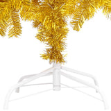 Artificial Pre-lit Christmas Tree with Ball Set Gold 240 cm PET - Top-Down View