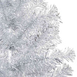 Artificial Pre-lit Christmas Tree with Ball Set Silver 120 cm PET - Top-Down View