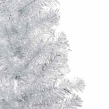 Artificial Pre-lit Christmas Tree with Ball Set Silver 150 cm PET - Front View