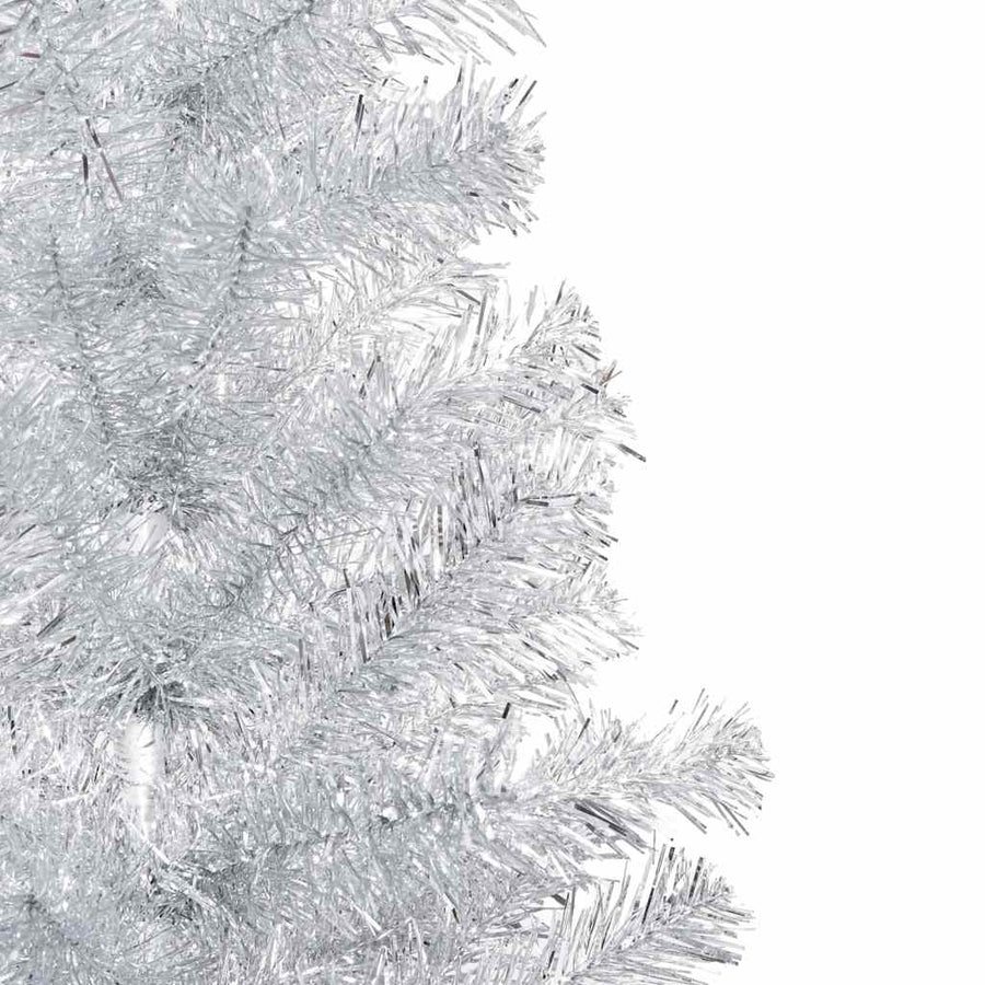 Artificial Pre-lit Christmas Tree with Ball Set Silver 150 cm PET