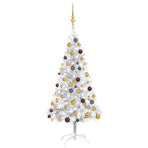 Artificial Pre-lit Christmas Tree with Ball Set Silver 150 cm PET
