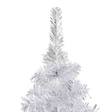 Artificial Pre-lit Christmas Tree with Ball Set Silver 180 cm PET - Side View
