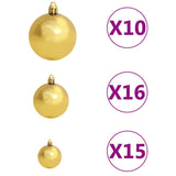 Artificial Pre-lit Christmas Tree with Ball Set Silver 210 cm PET - Extra Image
