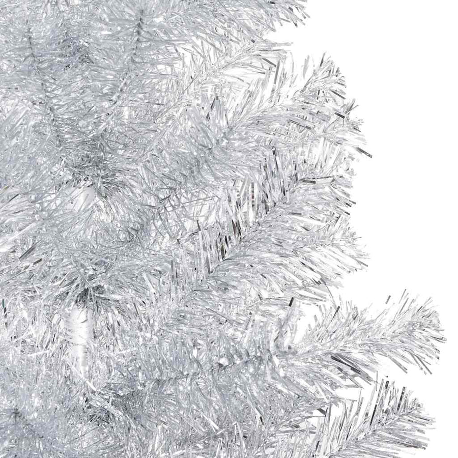 Artificial Pre-lit Christmas Tree with Ball Set Silver 240 cm PET