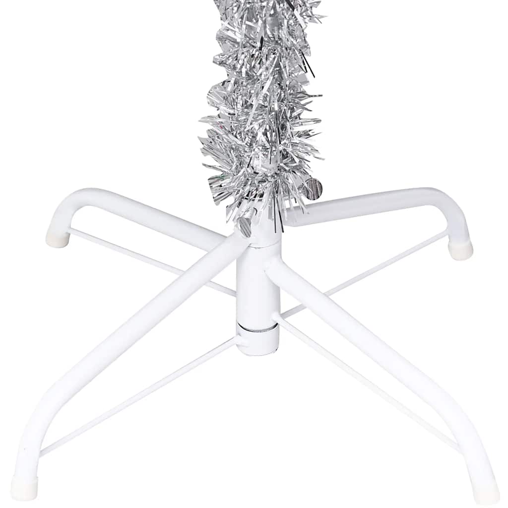 Artificial Pre-lit Christmas Tree with Ball Set Silver 240 cm PET