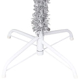 Artificial Pre-lit Christmas Tree with Ball Set Silver 240 cm PET - Top-Down View