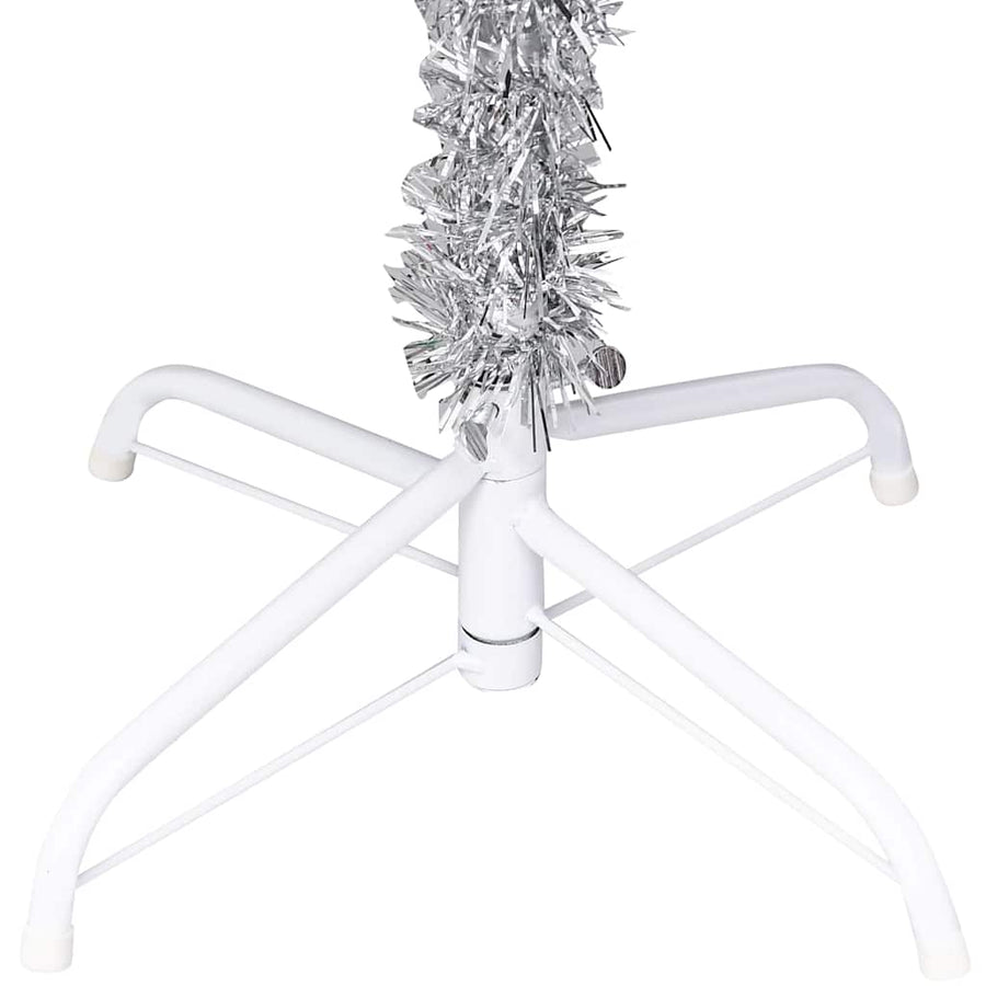 Artificial Pre-lit Christmas Tree with Ball Set Silver 240 cm PET