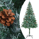 Artificial Pre-lit Christmas Tree with Ball Set&Pinecones 180 cm - Front View