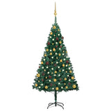 Artificial Pre-lit Christmas Tree with Ball Set Green 150 cm PVC