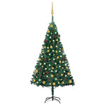 Artificial Pre-lit Christmas Tree with Ball Set Green 150 cm PVC