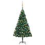 Artificial Pre-lit Christmas Tree with Ball Set Green 150 cm PVC
