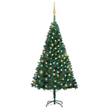 Artificial Pre-lit Christmas Tree with Ball Set Green 180 cm PVC