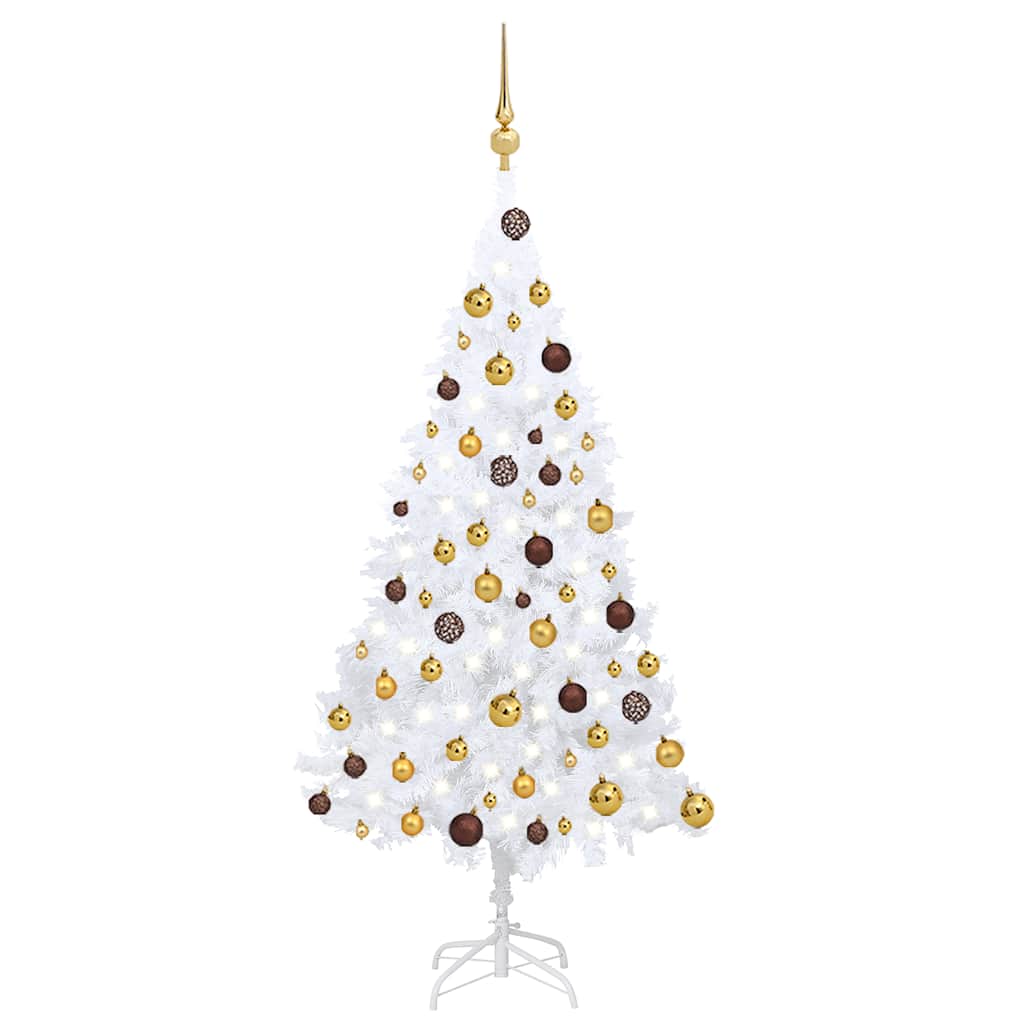 Artificial Pre-lit Christmas Tree with Ball Set White 120 cm PVC