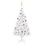 Artificial Pre-lit Christmas Tree with Ball Set White 210cm PVC