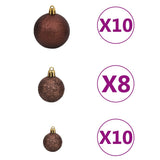Artificial Pre-lit Christmas Tree with Ball Set White 240 cm - Top-Down View