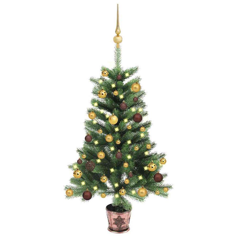 Artificial Pre-lit Christmas Tree with Ball Set 90 cm Green