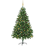Artificial Pre-lit Christmas Tree with Ball Set 210 cm Green