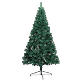 Artificial Half Pre-lit Christmas Tree with Ball Set Green 120 cm - Front View