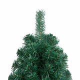 Artificial Half Pre-lit Christmas Tree with Ball Set Green 120 cm - Top-Down View