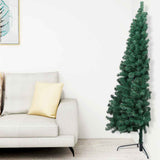 Artificial Half Pre-lit Christmas Tree with Ball Set Green 120 cm - Rear View