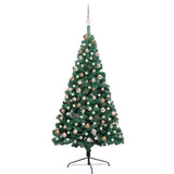 Artificial Half Pre-lit Christmas Tree with Ball Set Green 180 cm