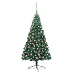 Artificial Half Pre-lit Christmas Tree Ball Set Green 180 cm