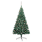 Artificial Half Pre-lit Christmas Tree Ball Set Green 210 cm
