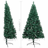 Artificial Half Pre-lit Christmas Tree with Ball Set Green 210 cm - Extra Image