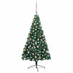 Artificial Half Pre-lit Christmas Tree Ball Set Green 240 cm