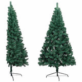 Artificial Half Pre-lit Christmas Tree with Ball Set Green 240 cm - Side View