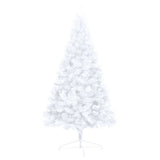 Artificial Half Pre-lit Christmas Tree with Ball Set White 120 cm - Top-Down View