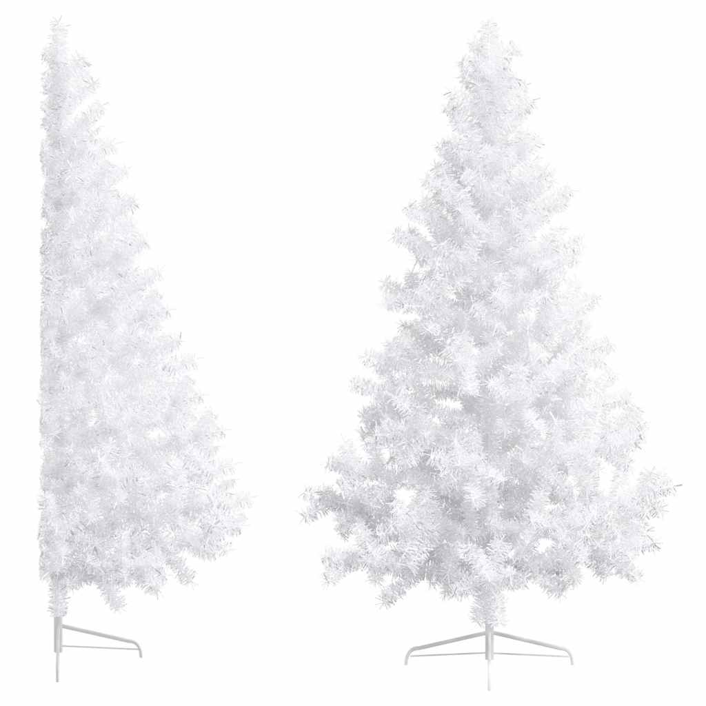 Artificial Half Pre-lit Christmas Tree with Ball Set White 210 cm