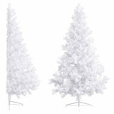 Artificial Half Pre-lit Christmas Tree with Ball Set White 210 cm